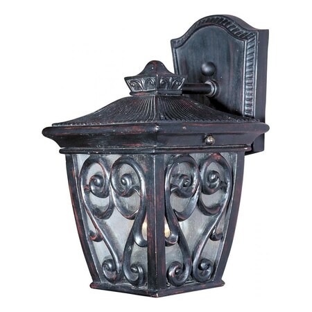 Maxim One Light Oriental Bronze Seedy Glass Wall Lantern 40122CDOB